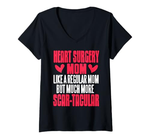 Damen Lustige Stolze Herzchirurgie Mama Humor Genesung T-Shirt mit V-Ausschnitt Damen Lustige Stolze Herzchirurgie Mama Humor Genesung T-Shirt mit V-Ausschnitt von Zentrum Herzgesundheit Bewusstsein