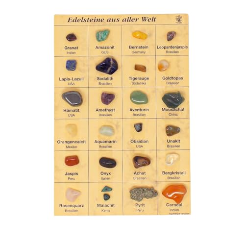 Mineralientafel, Mineraliensammlung, Edelsteine aus aller Welt, M12 von Zenzinger