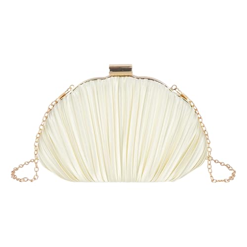 Zeph Hosea Damen-Abend-Handtasche, Mini-Clutch, Geldbörse, Muschelform, Schultertasche mit Kettenriemen, A-apricot von Zeph Hosea