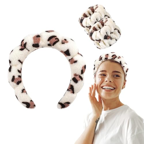 ZEPHRA Spa Stirnband & Armband Set - Weiches Frottee-Make-up-Stirnband mit 2 Gesichtswascharmbändern, rutschfestes, geschwollenes Blasen-Haarband für Frauen, saugfähiges Schönheits- und ZEPHRA Spa Stirnband & Armband Set - Weiches Frottee-Make-up-Stirnband mit 2 Gesichtswascharmbändern, rutschfestes, geschwollenes Blasen-Haarband für Frauen, saugfähiges Schönheits- und von Zephra