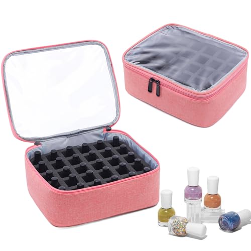 Zephylix Nagellack-Aufbewahrungstasche, 24 x 20 x 9 cm, doppellagig, Nagellack-Organizer, tragbarer Nagellack-Organizer, Etui für Nagelbedarf, Rosa Zephylix Nagellack-Aufbewahrungstasche, 24 x 20 x 9 cm, doppellagig, Nagellack-Organizer, tragbarer Nagellack-Organizer, Etui für Nagelbedarf, Rosa von Zephylix