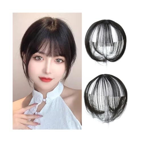 Natural Looking Hair Bangs Clip-In Fringe for Wome Clip-in-3D-Air-Pony, natürlich aussehender Haar-Pony for Frauen und Mädchen, zweiteilige Clip-on-Fransen-Haarverlängerung, Teil-Perücke Ideal for Cos von Zephyria