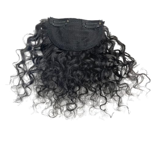 Natural Looking Hair Bangs Clip-In Fringe for Wome Kurze Afro Kinky Curly Bangs Lockige Echthaar-Ponys for schwarze Frauen, Clip-in-Haarteile, brasilianische Echthaarverlängerungen, nicht remy Ideal f von Zephyria