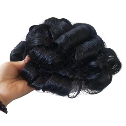 Natural Looking Hairpiece for Men, 110% Dichte Schweizer Spitze Herrenperücke Männer Echthaar-Toupet Langlebige männliche Kapillarprothese Handgefertigtes Ersatzsystem mit indischen Echthaarclips, I von Zephyria