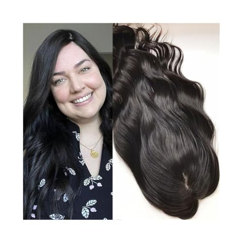 Natural Looking Hairpiece for Women, European Human Hair Topper 12x13CM Silk Top Skin Base with PU Around and 4 Clips, 8-22" Natural Wavy Virgin Hair Pieces for Thinning Hair/Hair Less, Invisible & von Zephyria