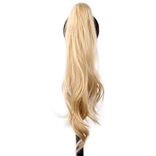 Premium Human Hair Ponytail Extension for Women, 32-Zoll-Kunststoff-Flexible Wrap-Around-Pferdeschwanz-Länge Pferdeschwanz-Verlängerungen Blonde Pferdeschwanz-Haarteile for den täglichen Gebrauch von von Zephyria
