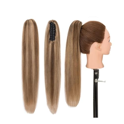 Premium Human Hair Ponytail Extension for Women, Klauenclip-Pferdeschwanzverlängerung, indisches Remy-Echthaar, Pferdeschwanz-Haarteil, 35,6–55,9 cm lange, seidige, gerade Pferdeschwanz-Haarverlängeru von Zephyria