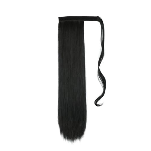 Premium Human Hair Ponytail Extension for Women, Langer, glatter Pferdeschwanz for Überkopf, 32 Zoll, synthetischer Pferdeschwanz, Haarverlängerung, Clip in, gefälschte Perücke, Haarteil, um den Zopf von Zephyria