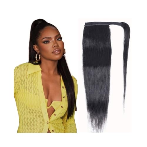 Premium Human Hair Ponytail Extension for Women, Pferdeschwanz-Verlängerung, Echthaar, Clip-in-Haarteil, 20,3–81,3 cm, brasilianisches Remy-Haar, gerade Pferdeschwanz-Haarverlängerungen mit magischer von Zephyria