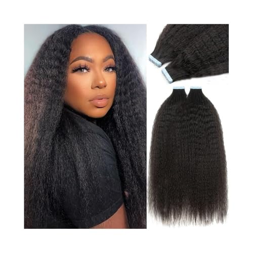 Unsichtbare Tape-Ins für natürliches Aussehen und Haarverlängerungen Schwarz 14 Zoll - 26 Zoll 20 nahtlose Extensions for schwarze Frauen Abnehmbares Haarverlängerungsband für den tägliche(16 inch) von Zephyria