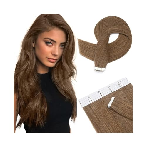 Unsichtbare Tape-Ins für natürliches Aussehen und Volumen 14-26 Zoll Echthaar-Extensions, Perücken for Damen Abnehmbares Haarverlängerungsband für den täglichen Gebrauch(20 inch) von Zephyria