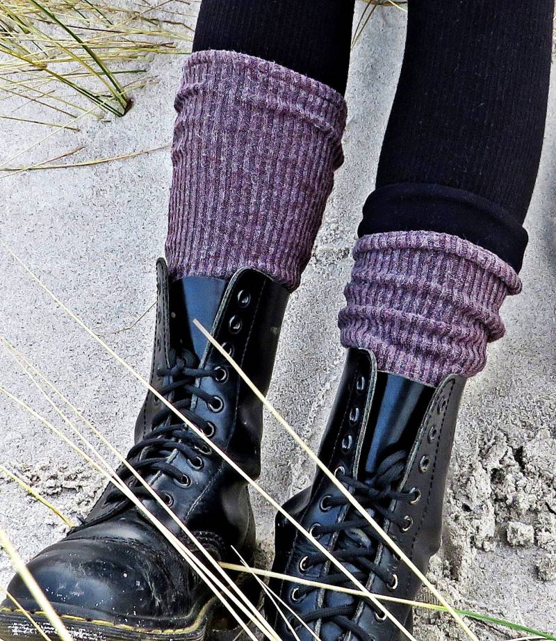 Fine Knit Legwarmers Jersey Rib Brown Mottled Black Ribbed Strick Beinstulpen Stulpen Yoga Pixie Wendestulpen Wendbar Gerippt Feinripp S von ZephyrjaCouture