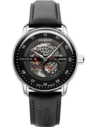 Zeppelin New Captain's Line Armbanduhr, 43 mm, automatisch, Skeleton 8664-2, Riemen, Armband von Zeppelin