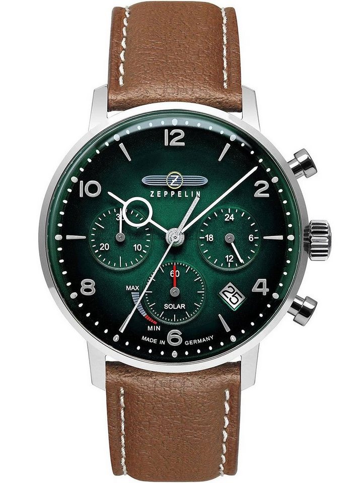 ZEPPELIN Quarzuhr Zeppelin 8086-4N Hindenburg LZ129 Chronograph Solar Herrenuhr 41mm 5AT Zeppelin 8086-4N Hindenburg LZ129 Chronograph Solar Herrenuhr 41mm 5ATM von Zeppelin
