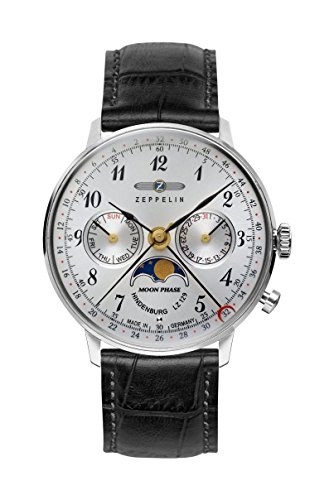 Zeppelin Unisex Chronograph Quarz Uhr mit Leder Armband 7037-1 von Zeppelin