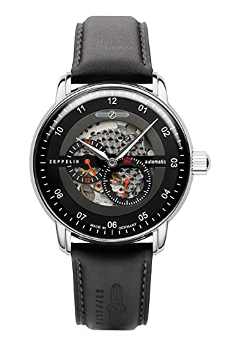 Zeppelin New Captain's Line Armbanduhr, 43 mm, automatisch, Skeleton 8664-2, Riemen, Armband von Zeppelin