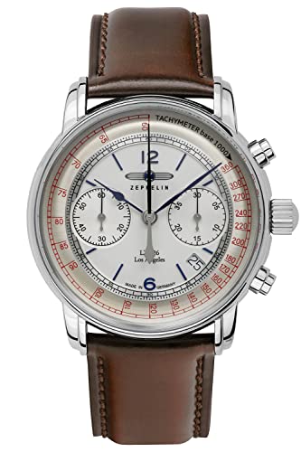 Zeppelin los Angeles Herren Uhr analog Automatik mit Leder Armband 8614-5 von Zeppelin
