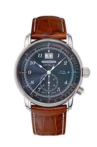 Zeppelin Herren Analog Quarz Uhr mit Leder Armband 8644-3 von Zeppelin