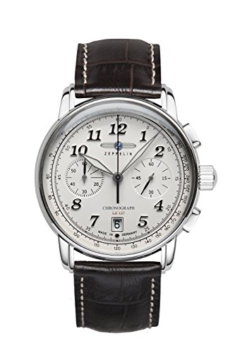 Zeppelin Herren Analog Quarz Uhr mit Leder Armband 8674-1 von Zeppelin