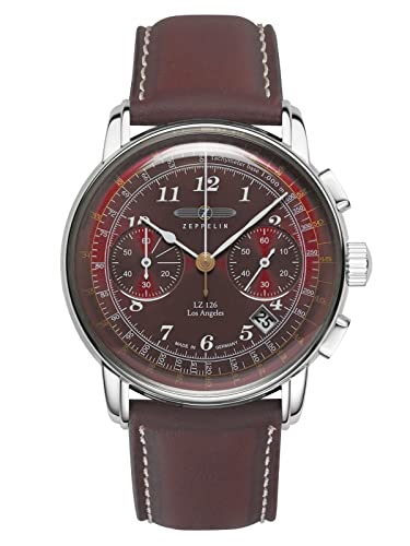 Zeppelin Herrenuhr mit Lederband Serie LZ126 Los Angeles Chronograph Datum 7614-6 von Zeppelin