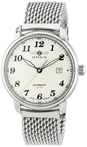 Zeppelin Herren-Armbanduhr XL LZ127 GRAF Analog Automatik Edelstahl 7656M5 von Zeppelin