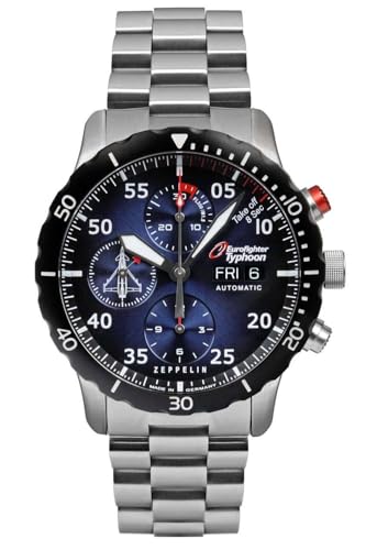 Zeppelin Herrenuhr Automatik Chronograph Eurofighter mit Stahlband 7218M-3 von Zeppelin