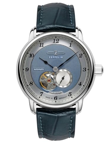 Zeppelin Herrenuhr mit Lederband Serie Friedrichshafen Automatik Open Heart 8566-3 von Zeppelin