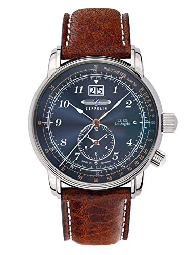 Zeppelin lz126 los Angeles Herren Uhr analog Quarzwerk mit Leder Armband 8644-3 von Zeppelin