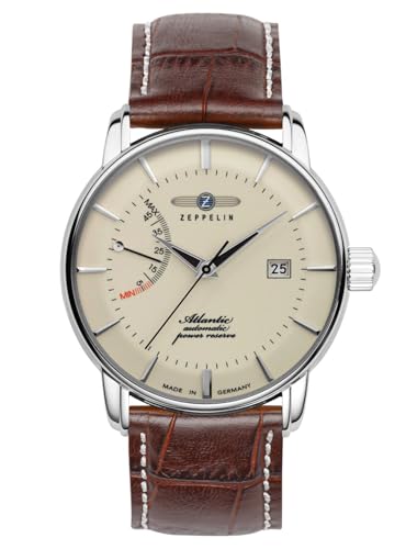 Zeppelin Herrenuhr mit Lederband Serie Atlantic Automatik Power Reserve Datum 8462-5 von Zeppelin