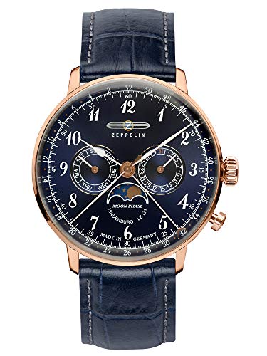 Zeppelin Unisex Chronograph Quarz Uhr mit Leder Armband 7038-3 von Zeppelin