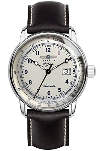Zeppelin Unisex Chronograph Quarz Uhr mit Leder Armband 7654-4 von Zeppelin
