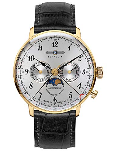 Zeppelin Hindenburg Herrenuhr mit Mondphase 7038-1 von Zeppelin