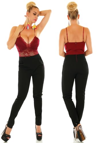 ITALY Damen Overall Jumpsuit Hosenanzug Einteiler Party Playsuit (Bordeaux-8524) von Zeralda Fashion