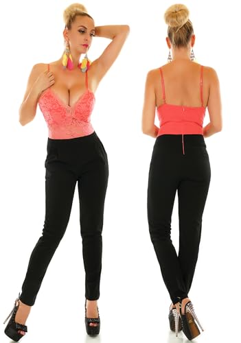ITALY Damen Overall Jumpsuit Hosenanzug Einteiler Party Playsuit (Koralle-8524) von Zeralda Fashion
