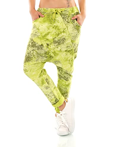 Zeralda Fashion Damen Freizeit Hose Haremshose Jogpants Baggy Boyfriend Batik Ornamente (Grün) von Zeralda Fashion