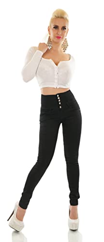 Zeralda Fashion Damen Jeans Hose High Waist Röhrenjeans Röhre Skinny Corsage hoher Bund XS-XL (as3, Alpha, m, Regular, Regular, Schwarz-511) von Zeralda Fashion