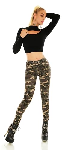 Zeralda Fashion Damen Push Up Jeans Sexy Po Hose Röhrenjeans Skinny Stretch XS-XL (DE/NL/SE/PL, Alphanumerisch, M, Regular, Regular, Camouflage-7232) von Zeralda Fashion