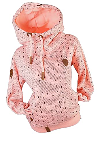 Zeralda Damen Kapuzenpullover Hoodie Sweatshirt Warmer Fleece Pulli Anker (Rosa-Punkte/Anker, XXL) von Zeralda