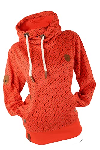 Zeralda Damen Kapuzenpullover Hoodie Sweatshirt warmer Fleece Pulli Punkte Anker M - 3XL (XL, Rot) von Zeralda