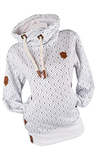 Zeralda Damen Kapuzenpullover Hoodie Sweatshirt warmer Fleece Pulli Punkte Anker M - 3XL (XL, Weiß) von Zeralda