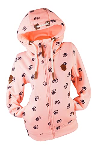 Zeralda Damen Sweat Jacke Kapuze Fleece gefüttert Hoodie Übergangsjacke Anker Sterne S - 3XL (Rosa-2024, XL) von Zeralda