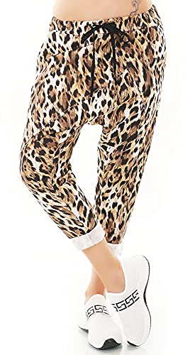 Zeralda Italy Damen Harem Sweat Hose Haremshose Jogpants Baggy Boyfriend Leopard Camouflage Blumen36-40 (Mod-002) von Zeralda Fashion