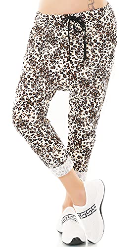 Zeralda Italy Damen Harem Sweat Hose Haremshose Jogpants Baggy Boyfriend Leopard Camouflage Blumen36-40 (Mod-004) von Zeralda Fashion