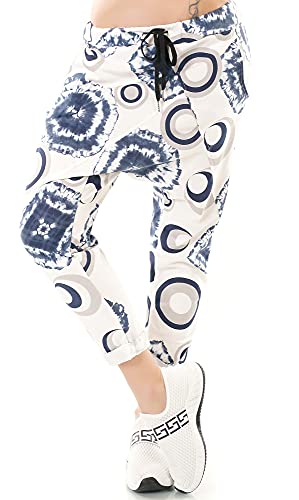 Zeralda Italy Damen Harem Sweat Hose Haremshose Jogpants Baggy Boyfriend Leopard Camouflage Blumen36-40 (Mod-022) von Zeralda Fashion