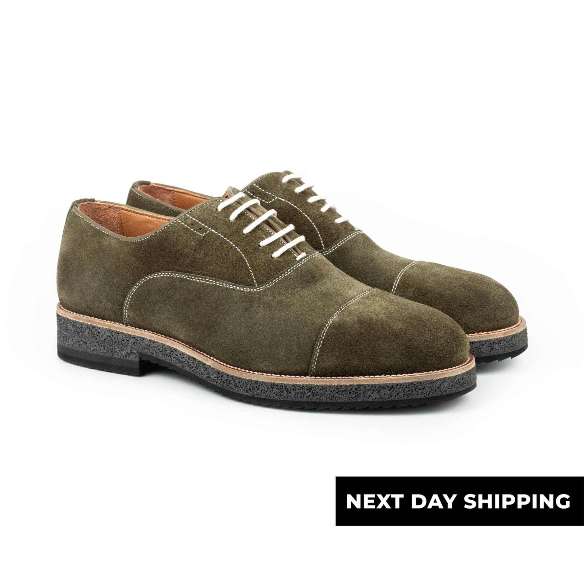 Zerbay Skollis Herren Wildlederkappe Toe Oxford Schnürschuhe Handgefertigte Schuhe Eva Laufsohle Geschenk Volle Standardgröße Zementiert von ZerbayShoes