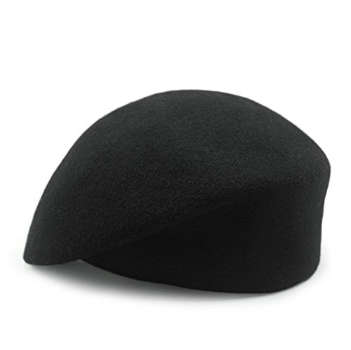 Zerci Frauen Französisch Retro Bowknot Blumen Mütze Beanie Volltonfarbe Pillbox Hut Cap von Zerci