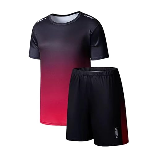 Zerfoogh Jungen Athletische Kurze Sets Kleinkind Schnell trocknende Mesh T-Shirt Shorts Outfits Jugend 5-12 Y Leichte Sport Schule Kleidung von Zerfoogh