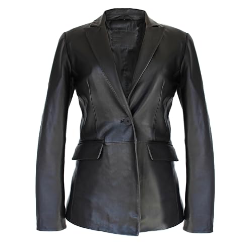 Zerimar Blazer Frauen Lederjacke | Casual Jacke | Frauen Lederjacke | Kleid Frau Jacke | Farbe schwarz | Größe XL von Zerimar