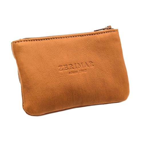Zerimar Damen-Geldbörse aus Leder | Kleine Damengeldbörse | Kleines Portemonnaie | Echtleder-Geldbörse | Originelle Geschenke |Farbe Kamel 12x8 cm von Zerimar