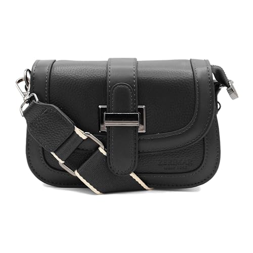 Zerimar Damen Handtaschen aus Naturleder - Lässige Handtaschen - Damen Handtaschen - Umhängetaschen - Handtaschen Tote - Größe: 18x12x7,5 cm - Farbe Schwarz von Zerimar